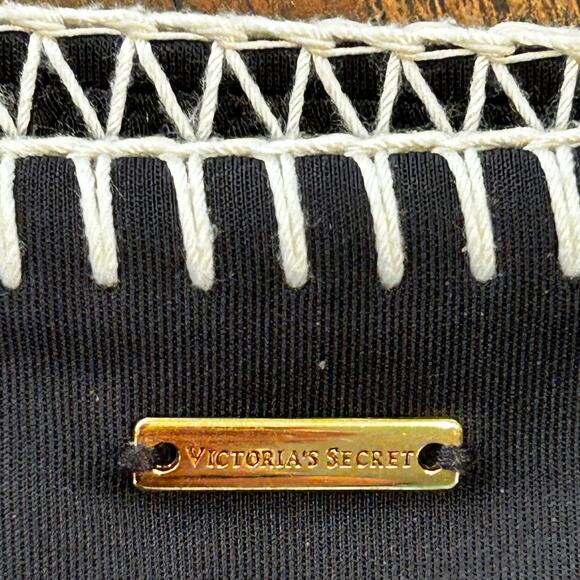 Victoria Secret Swim Black & Crochet Heart Padded Bikini - Picture 8 of 10